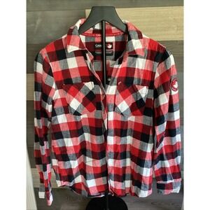 Canada Weather Gear Plaid Flannel Youth Size Med Button Up Shirt 100% Cotton